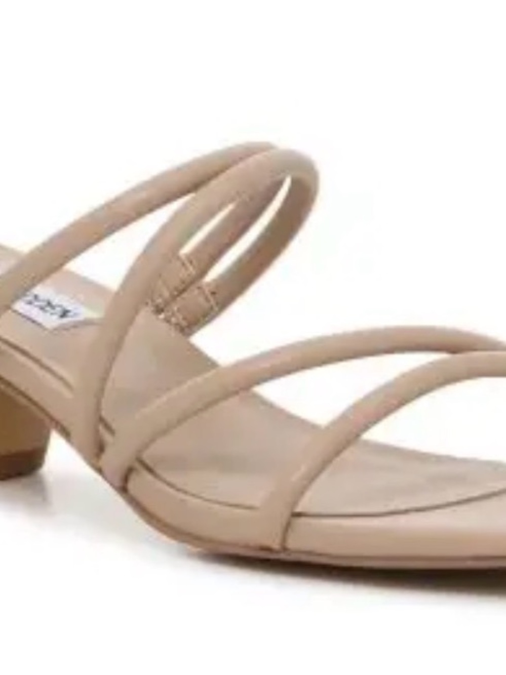 Steve Madden Beige Strappy Low Heel Mules